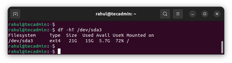 du Command in Linux (Check Disk Space)