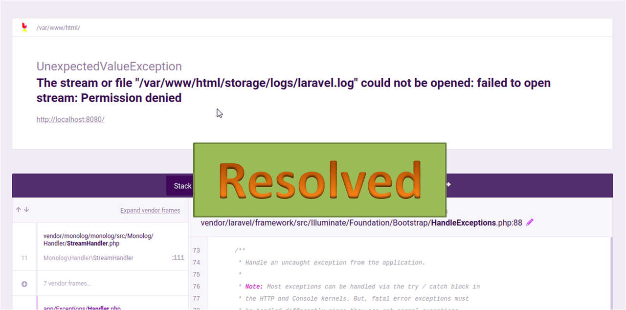 Laravel Exception: The stream or file could not be opened: failed to open  stream: Permission denied – TecAdmin