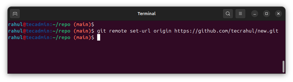 Git Change Remote Origin URL