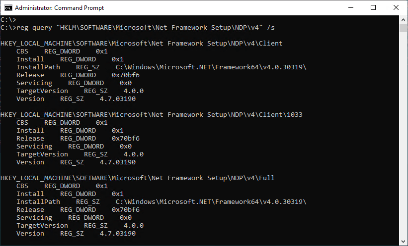 Windows version command