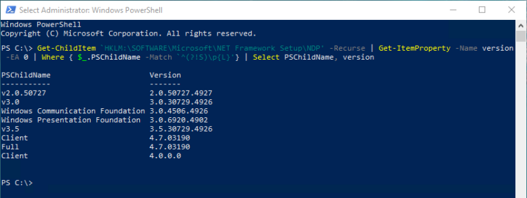 4 Methods to Check .NET Framework Version on Windows – TecAdmin