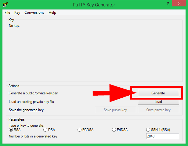Generate SSH Key Pair using PuttyGen