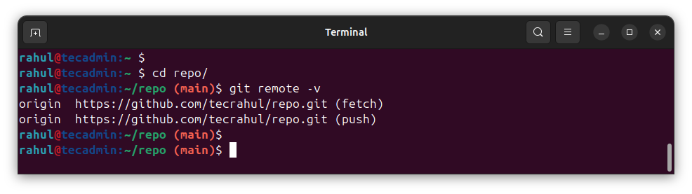 Git Check Remote URL