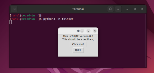 Install Tkinter Linux Python3