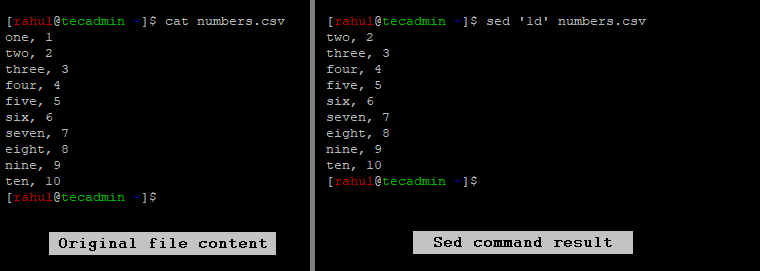 Sed Command To Delete Lines In A File 15 Examples TecAdmin