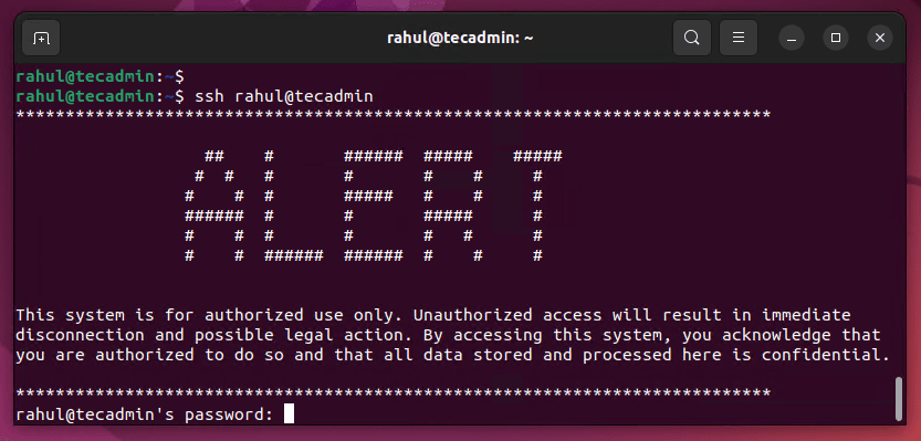 How To Display Warning Message To Unauthorized SSH Access