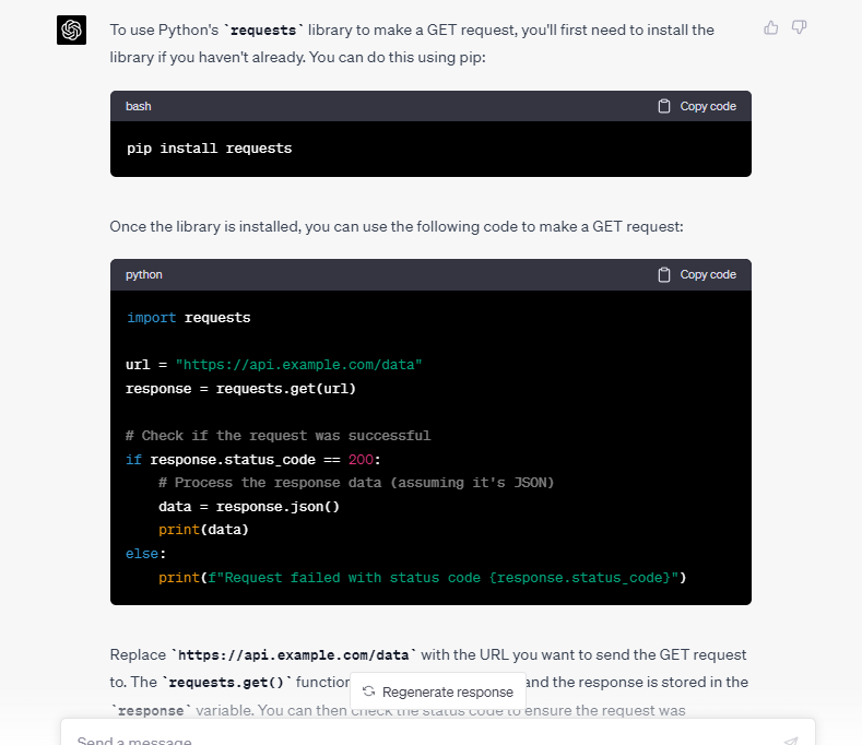 ChatGPT for API Documentation and Code Examples