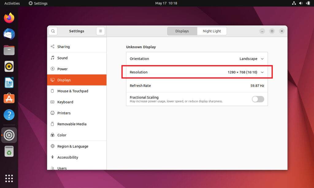 Change the Default Screen Resolution in Ubuntu