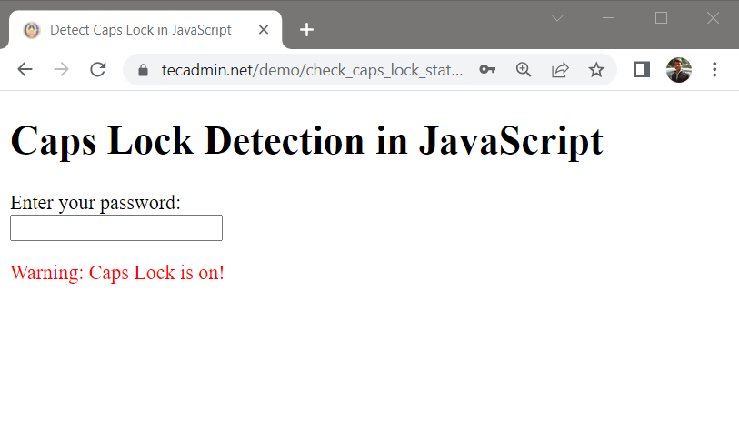 Detecting Caps Lock Status in JavaScript