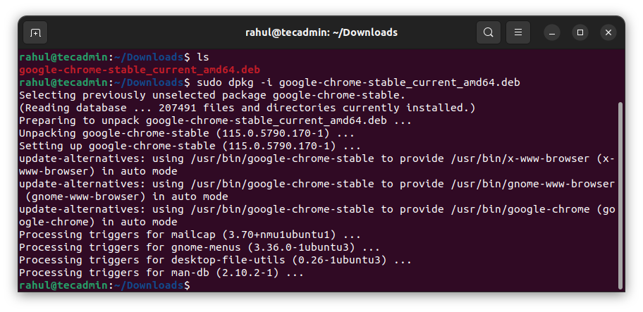 Installing Google Chrome on Ubuntu 22.04