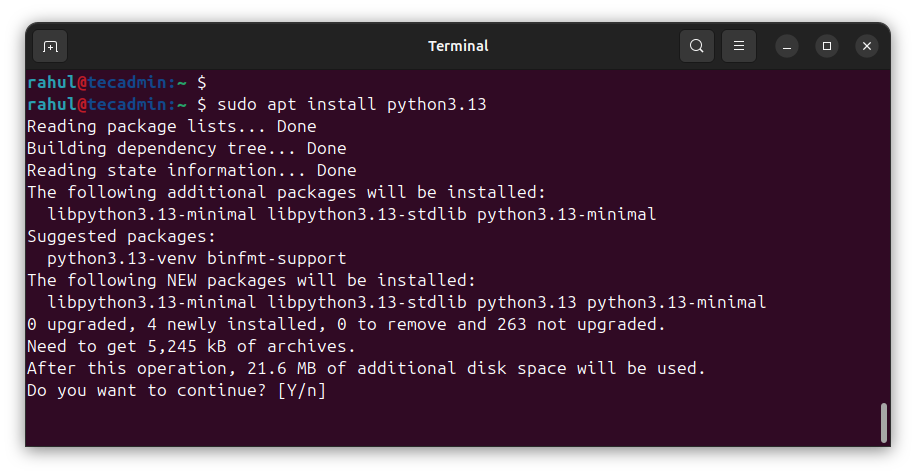 Installing Python 3.13 on Ubuntu