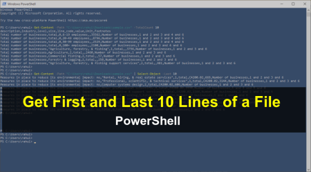 Retrieving the First and Last 10 Lines of a File in PowerShell