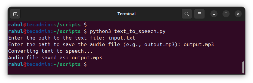 Python Text-to-Speach