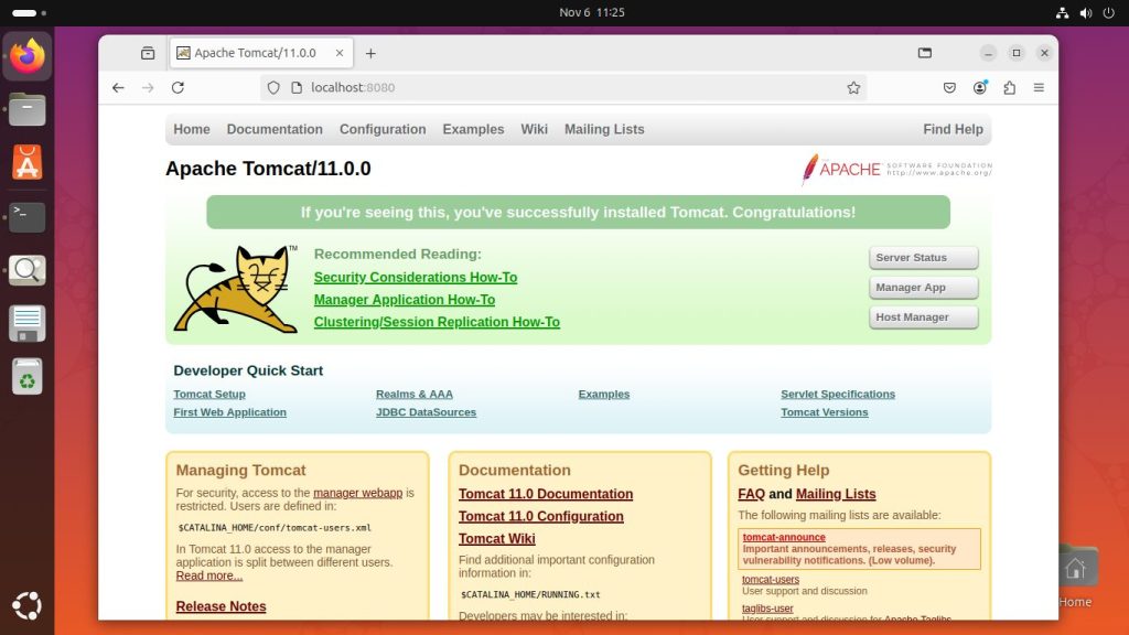 Setup Tomcat on Ubuntu 24.04