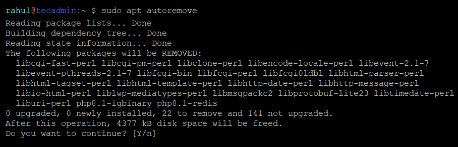 Understand "apt autoremove" command