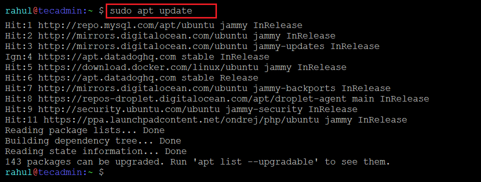 Understand apt update command