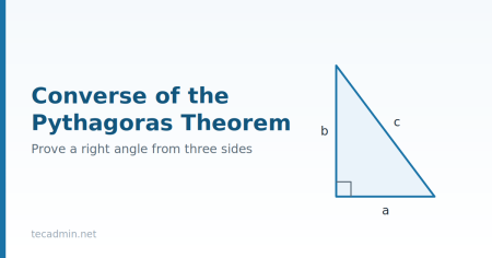 What is the Converse of Pythagoras Theorem? Right-angled triangle with sides a, b and c for testing the converse
